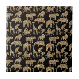 Wilde Tiere Safari Glitzer Fliese
