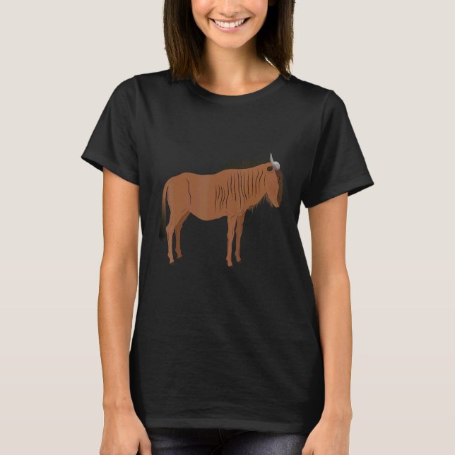 Wilde Tiere sind mein Geist Tierfreund Wildebeest  T-Shirt (Vorderseite)