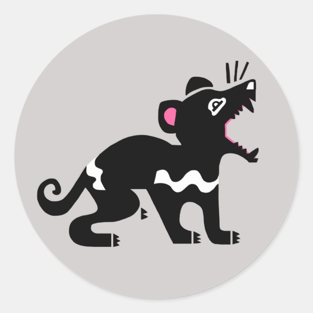 Wilde Tiere - Tasmanian DEVIL - Australien - Runder Aufkleber (Vorderseite)