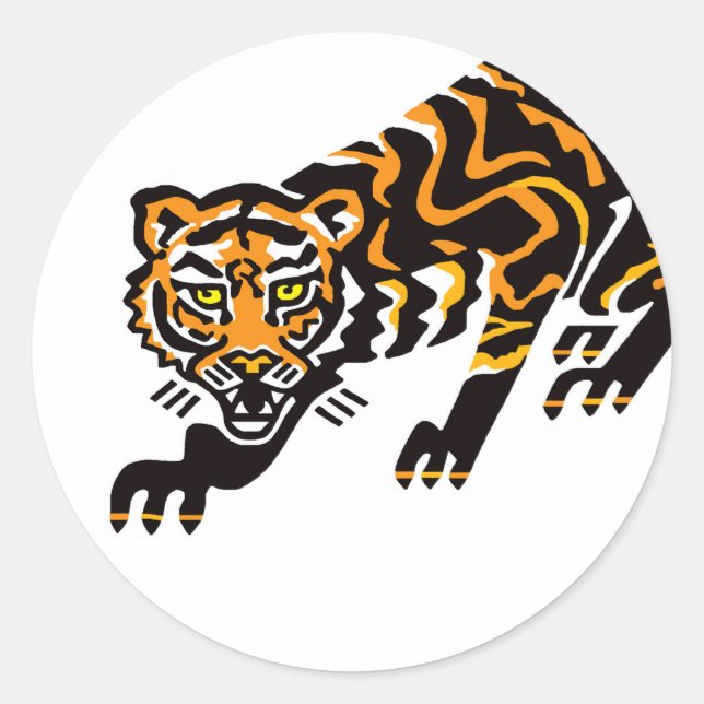 Wilde Tiere - TIGER - Natur- Asien - wild lebende  Runder Aufkleber (Vorderseite)