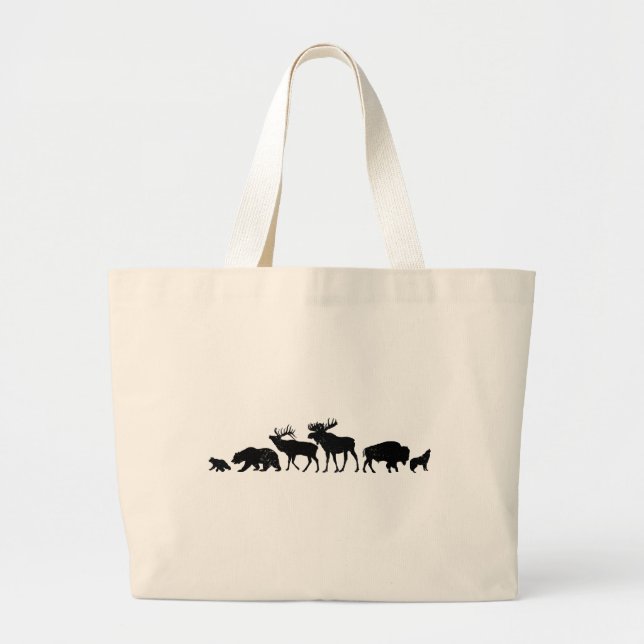 Wilde Tiere von Yellowstone Jumbo Stoffbeutel (Vorne)