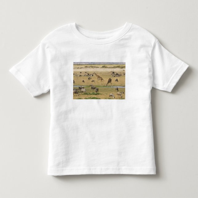 Wilde Tiere, Zebras und Giraffen Kleinkind T-shirt (Vorderseite)