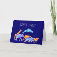 Wilde Tierherde farbenfrohe Wasserfarbe Geburtstag