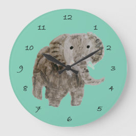 Wilde Tierwelt Elephant Art Große Wanduhr