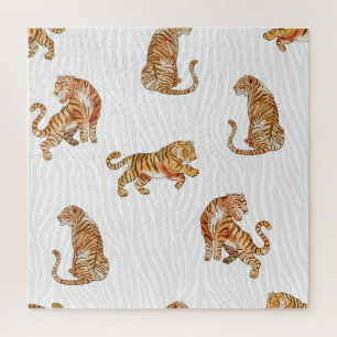 Wilde Tiger: Aquarelltiermuster.