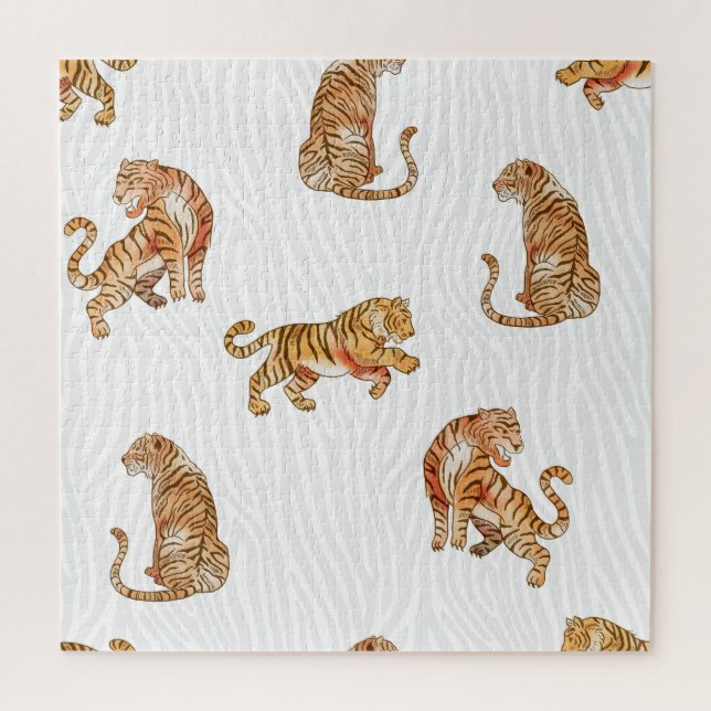 Wilde Tiger: Aquarelltiermuster. (Vertikal)