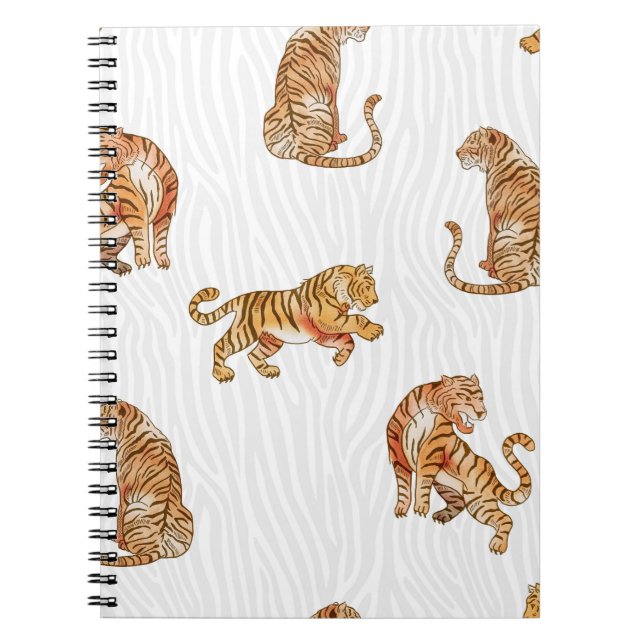 Wilde Tiger: Aquarelltiermuster. Notizblock (Vorderseite)