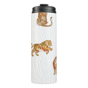 Wilde Tiger: Aquarelltiermuster. Thermosbecher