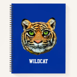 Wilde Tiger-Face auf blau Notizbuch