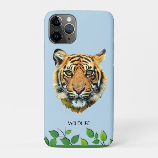 Wilde Tiger-Gesichter auf Light Blue Case-Mate iPhone Hülle (Rückseite)