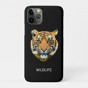 Wilde Tigerfront auf schwarz Case-Mate iPhone Hülle