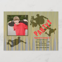 Wilde Trick-Fotoskateboard-Einladung