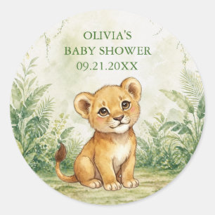 Wilde Tropenjunge Babyshower Geschenkverpackung Runder Aufkleber