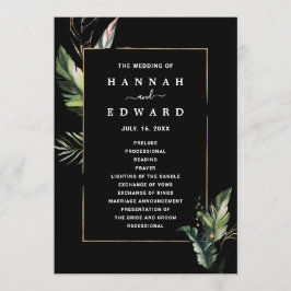 Wilde tropische Foliage-Hochzeit Programm