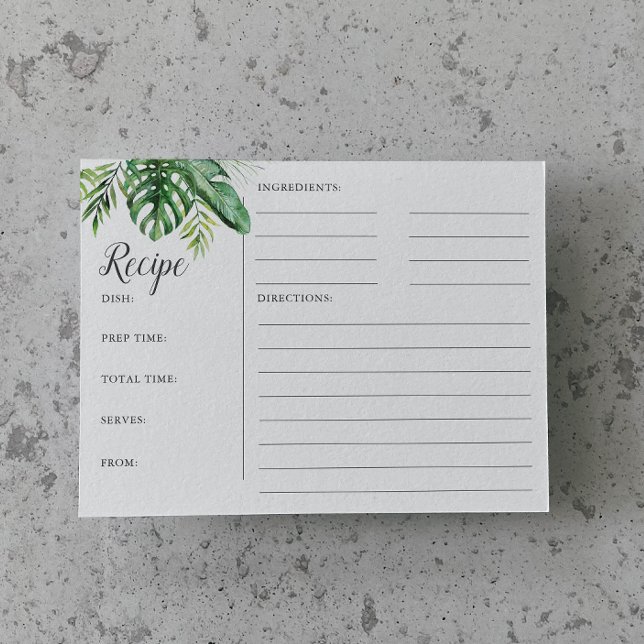 Wilde tropische Palmen Brautparty Recipe Cards Postkarte (Von Creator hochgeladen)