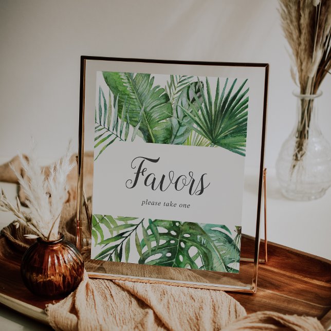 Wilde tropische Palmen Gastgeschenke Hochzeiten si Poster (Von Creator hochgeladen)