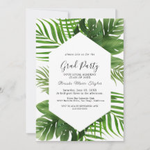 Wilde tropische Palmgraduationsparty-Einladung