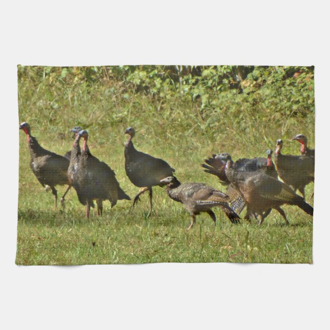 Wilde Türkei, Camouflage Farben Küchentuch (Horizontal)