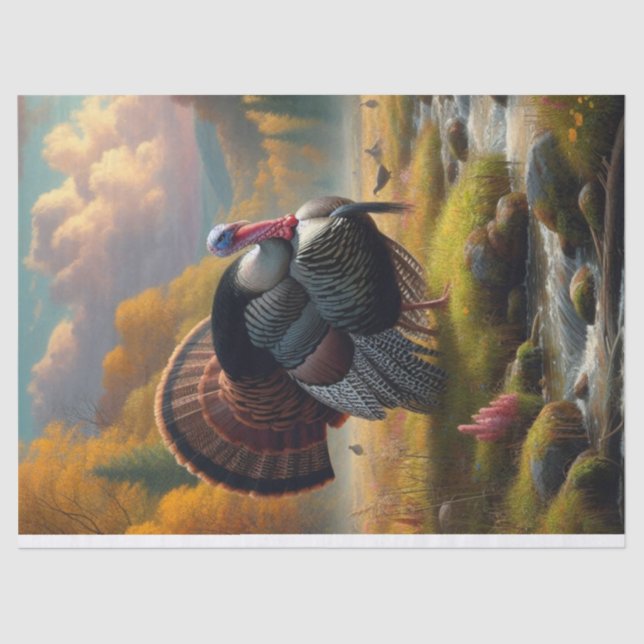 Wilde Türkei durch Stream Painting Seidenpapier (Vorderseite)