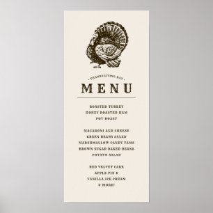 Wilde Türkei   Erntedank Dinner Menu Poster