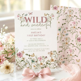 Wilde und einsame Wildblume 1. Geburtstag Einladung