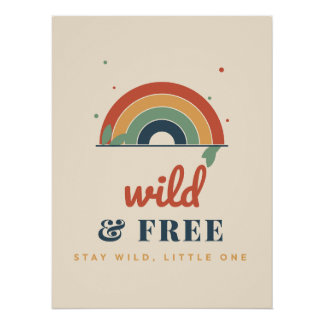 Wilde und freie Boho-Regenbogen-Kinderzimmer-Wand  Poster