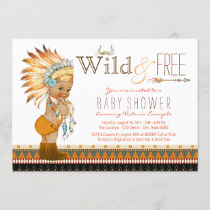 Wilde und freie ethnische Jungs Tribal Boho Babypa Einladung