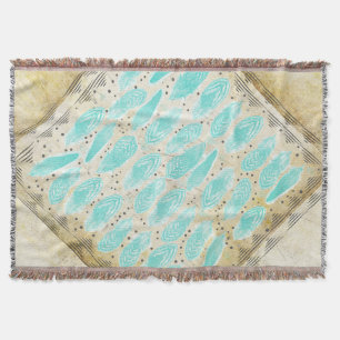Wilde und freie Feder Muster Vintage Retro Decke
