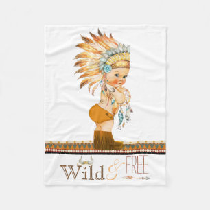 Wilde und freie Jungen Stammesbaby Fleecedecke