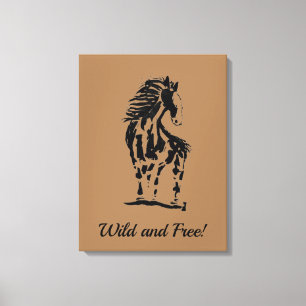 Wilde und freie Pferde Premium Wrapped Canvas (Gla Leinwanddruck