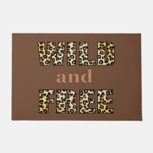 Wilde und freie Word Kunst im Leopard-Muster Fußmatte