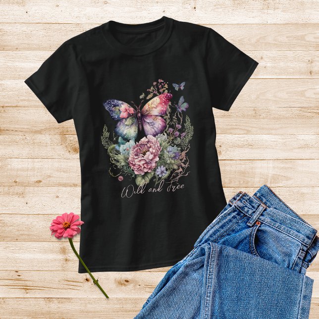 Wilde und gratis Schmetterlingsflora wild lebende  Tri-Blend Shirt (Von Creator hochgeladen)
