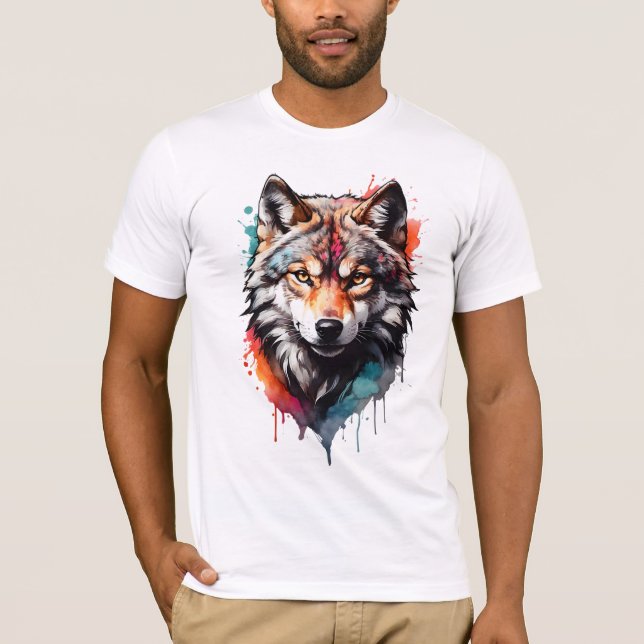 Wilde und künstlerische Wasserfarben Splash Art Wo T-Shirt (Vorderseite)