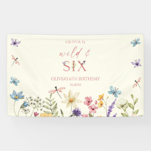 Wilde und Six Wildflower 6. Geburtstagsfeier Banner