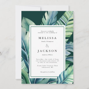 Wilde und tropische Blätter Exotic Foliage Green Einladung