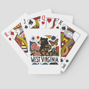 Wilde und wundervolle West Virginia-Folkart Spielkarten