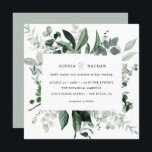 Wilde Vegetation| Moderne Botanische Hochzeit mit  Einladung<br><div class="desc">Diese elegante Hochzeitseinladung besticht durch einen Rahmen von üppigen Aquarellfarben-Farn-Blätter auf weißem Hintergrund,  mit goldenen Imitaten und einem modernen handgeschriebenen Ampersand.</div>