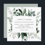 Wilde Vegetation| Moderne Botanische Hochzeit mit  Einladung<br><div class="desc">Diese elegante Hochzeitseinladung besticht durch einen Rahmen von üppigen Aquarellfarben-Farn-Blätter auf weißem Hintergrund,  mit goldenen Imitaten und einem modernen handgeschriebenen Ampersand.</div>