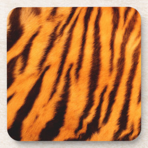 Wilde & Vibrante Orangene Tigerstreifen Getränkeuntersetzer
