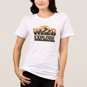 Wilde Vintage-Berg-Abenteuer Outdoor-Exploration Tri-Blend Shirt