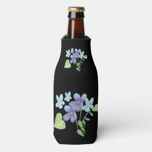 Wilde Violet-Blume Illustration Black Flaschenkühler