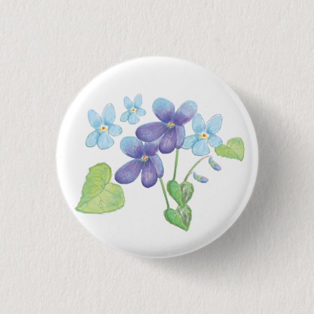 Wilde Violet-Blume - Illustration Button (Vorderseite)