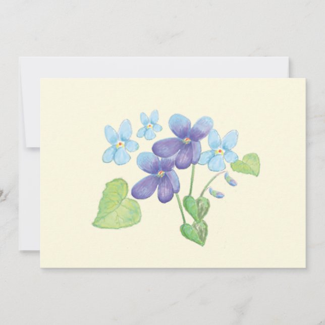 Wilde Violet-Blume - Illustration Feiertagskarte (Vorderseite)