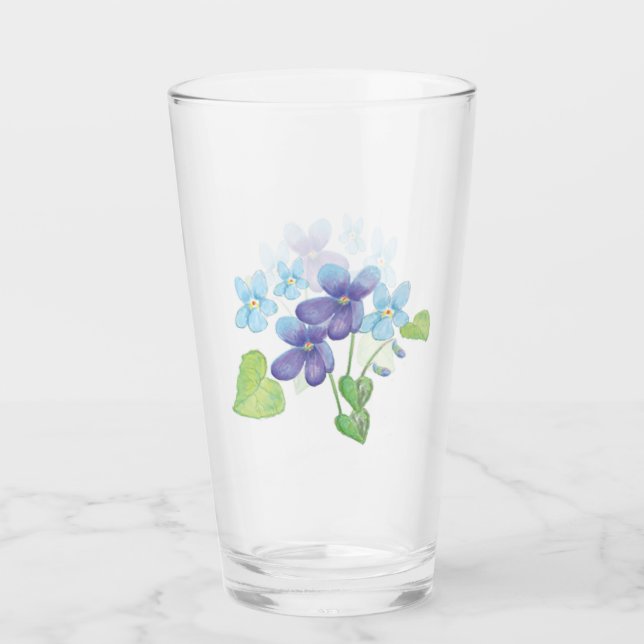 Wilde Violet-Blume - Illustration Glas (Vorderseite)