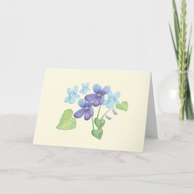 Wilde Violet-Blume - Illustration Karte (Vorderseite)