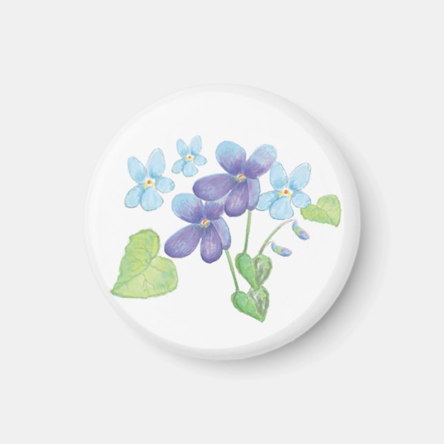 Wilde Violet-Blume - Illustration Magnet (Vorne)