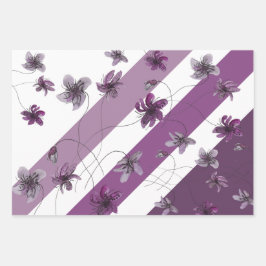 Wilde Violets Wasserfarben Handgemalt Geschenkpapier Set