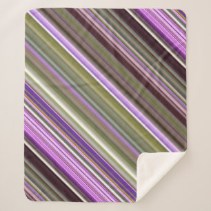 Wilde Violette Astern Violett und Grün gestreift Sherpadecke