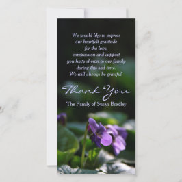 Wilde Violetten Beileid Vielen Dank Foto Card Dankeskarte
