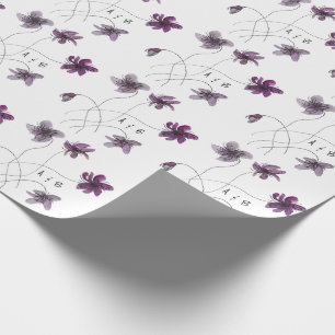 Wilde Violetten Wasserfarben Handgestrichen Mit Mo Geschenkpapier